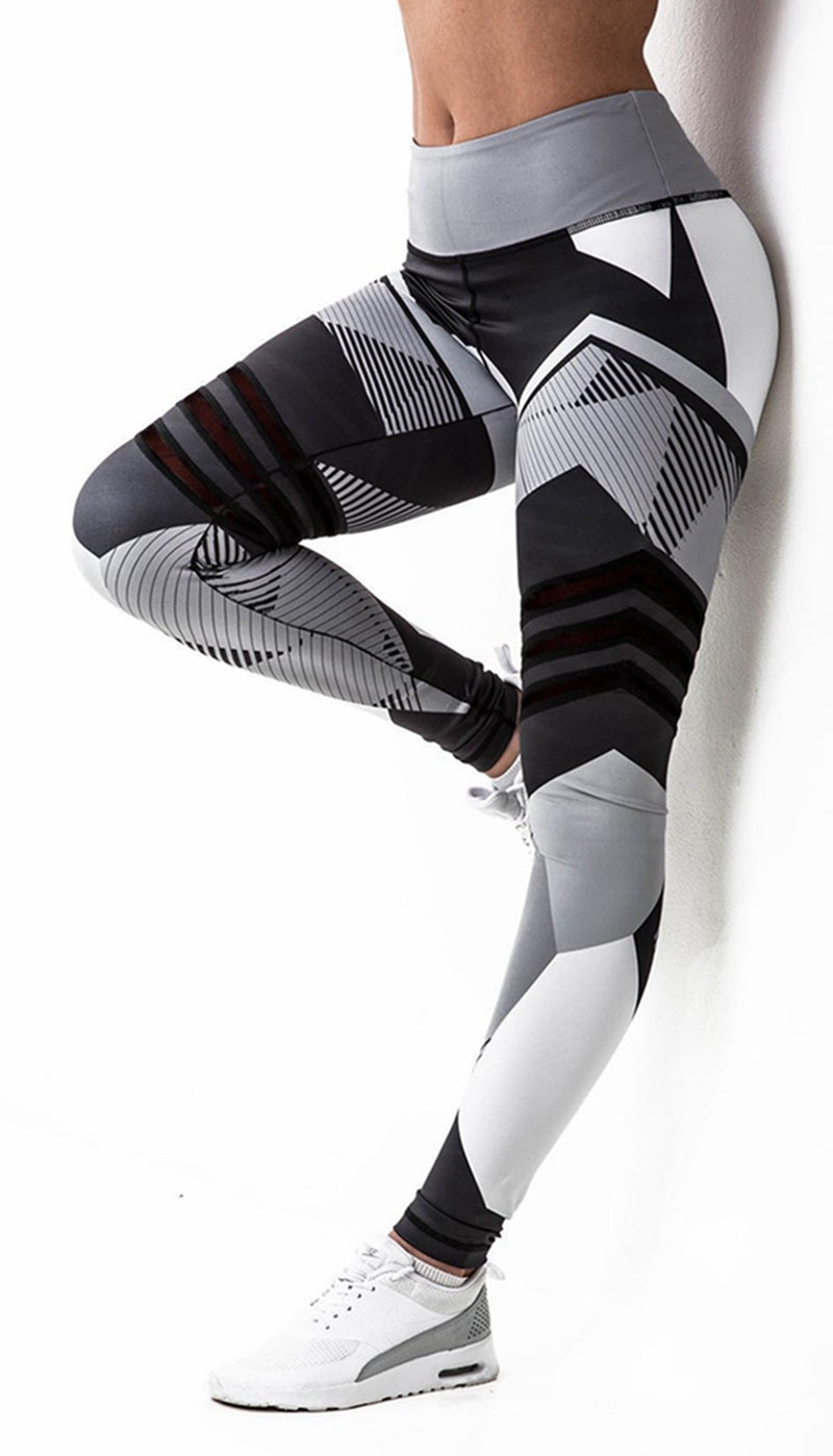 Reflective Leggings Sport Yoga Fitness Gym Running Compression Tights