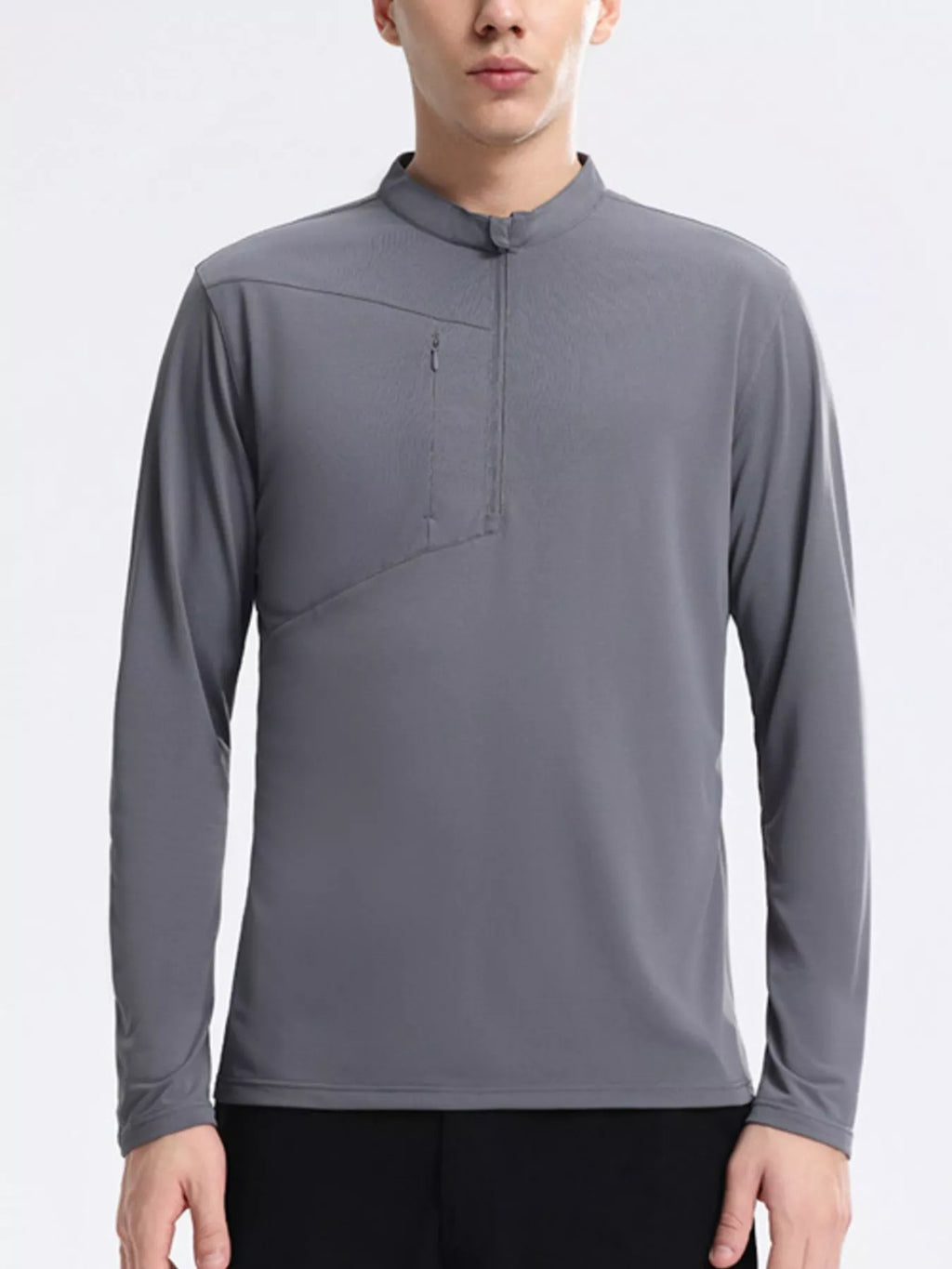 Men's Plus Size Slim Fit Quarter-Zip Sweatshirt