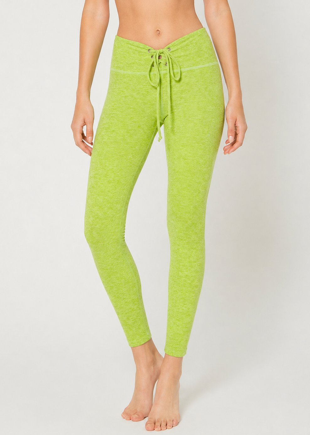 Tie-front leggings with a sculpted, high-waist silhouette