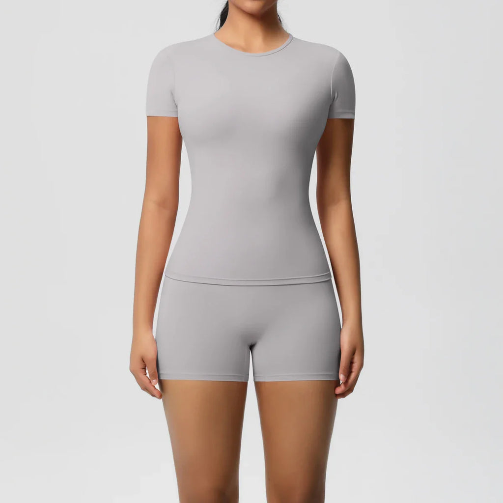 Women's 2PC Quick-Dry Gym Leggings & Top Set