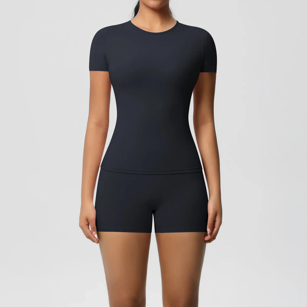Women's 2PC Quick-Dry Gym Leggings & Top Set