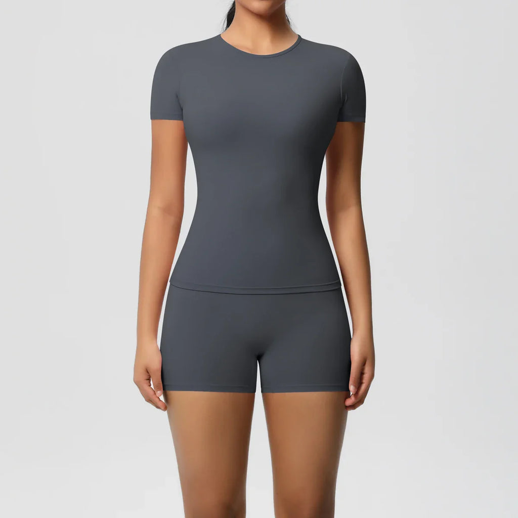 Women's 2PC Quick-Dry Gym Leggings & Top Set