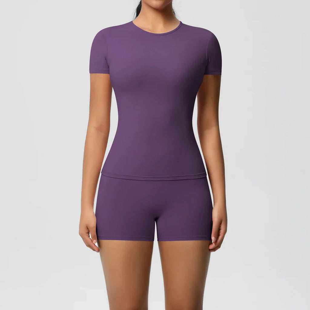 Women's 2PC Quick-Dry Gym Leggings & Top Set