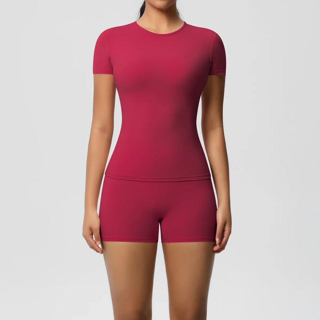 Women's 2PC Quick-Dry Gym Leggings & Top Set