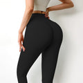 Fitness Women Solid High Waist Push Up Workout Leggings