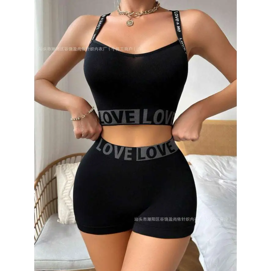 Women's Love Letter Camisole and Leggings Set