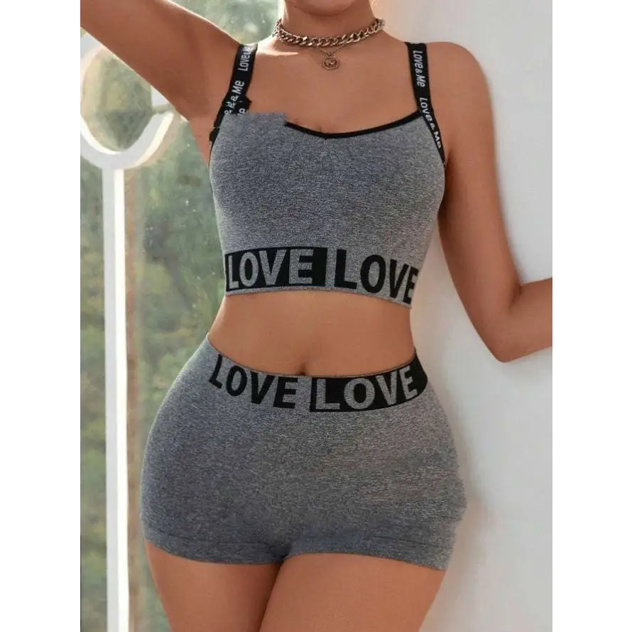 Women's Love Letter Camisole and Leggings Set