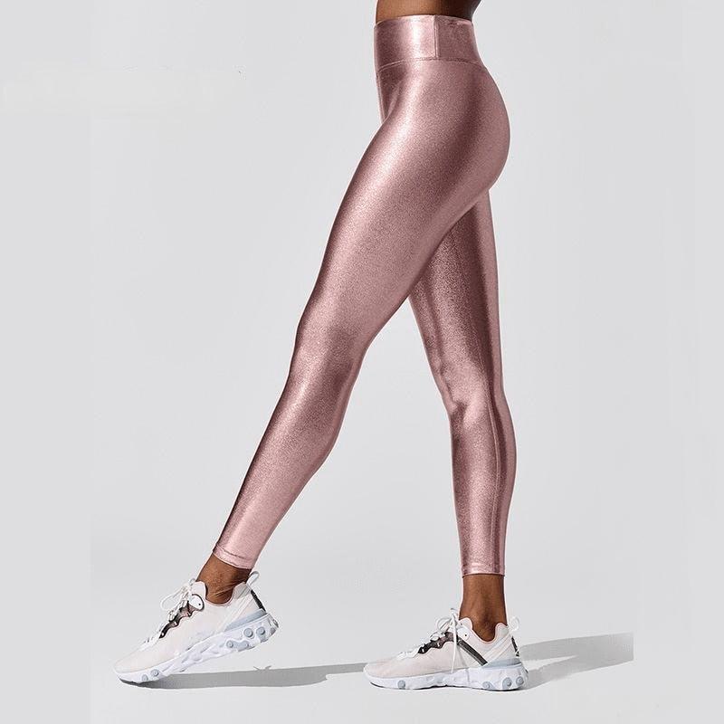Metallic Shape Relaxed Fit Leggings with Stay in Place Waistband